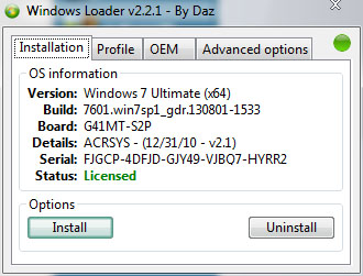 Windows Loader(win7�����) V2.5