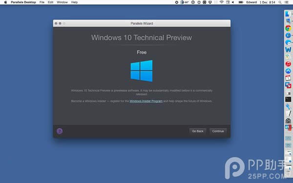 Mac OS X̓�M�CParallels���\��windows 10