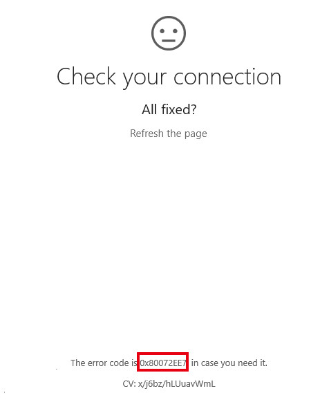 ���Win10ϵ�y�����̵���F0x80072ee7���e